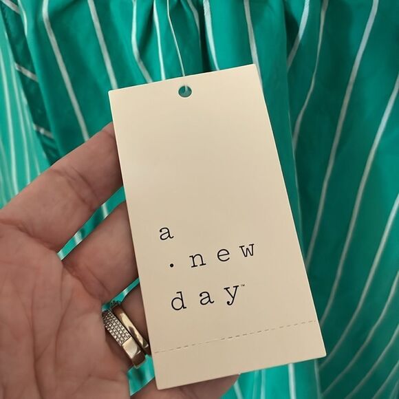 A New Day Green and White Striped Halter Dress - Picture 6 of 7